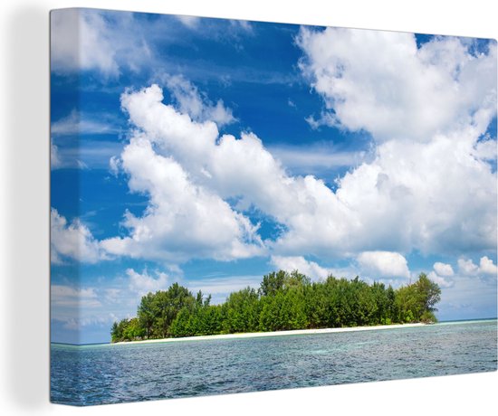 Tableau sur Toile Île - Été - Tropical - 90x60 cm - Décoration murale