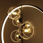 Hanglamp Industrieel Plafondlamp Industriele Hanglamp Eetkamer - Plafondlamp Zwart Glas 5 bollen 50cm