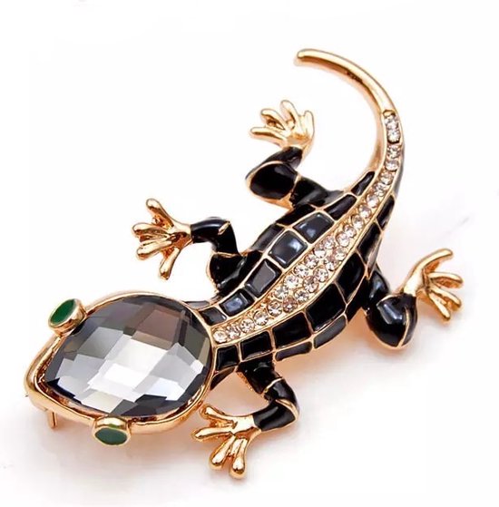 Grote Hagedis Kameleon Broche Dier Jas Pin Strass Mode-sieraden Emaille Accessoires Ornamenten 3 Kleuren Pick