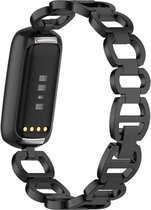 Bracelet en acier inoxydable en forme de chaîne (noir), adapté à Fitbit Luxe