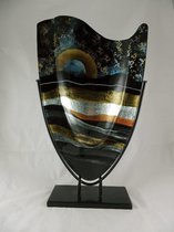 Glazen vaas - 57 cm hoog - ovale vaas - Sunrise - glaskunst - handgemaakt