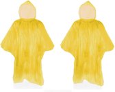 Pakket van 10x stuks wegwerp regen ponchos voor kinderen geel - Regenkleding