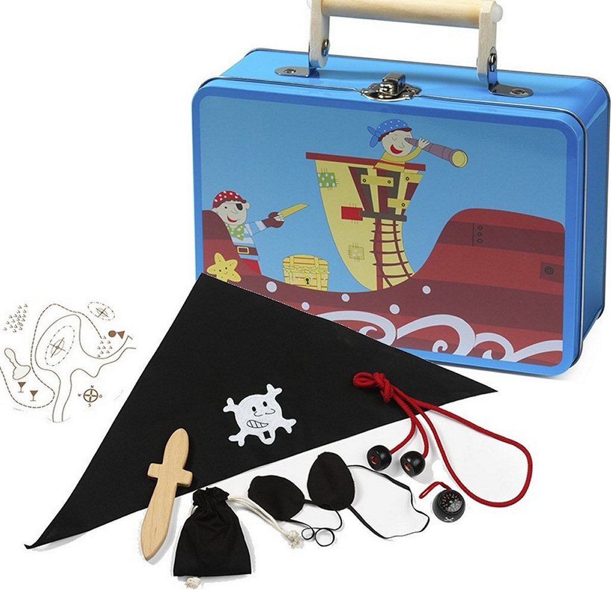 Simply for Kids Metalen Piraten Koffer met Inhoud