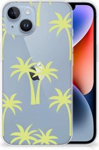 Silicone Case Geschikt voor iPhone 14 Telefoonhoesje met Naam Palmtrees