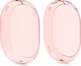 kwmobile koptelefoon hoes van TPU - geschikt voor Apple AirPods Max - 2x hoes voor hoofdtelefoon in roze / transparant