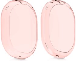 kwmobile koptelefoon hoes van TPU - geschikt voor Apple AirPods Max - 2x hoes voor hoofdtelefoon in roze / transparant