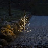 Sapin de Noël Sirius Isaac - H 120 cm - P 40 cm - blanc - 110 lumières LED - Intérieur et outdoor