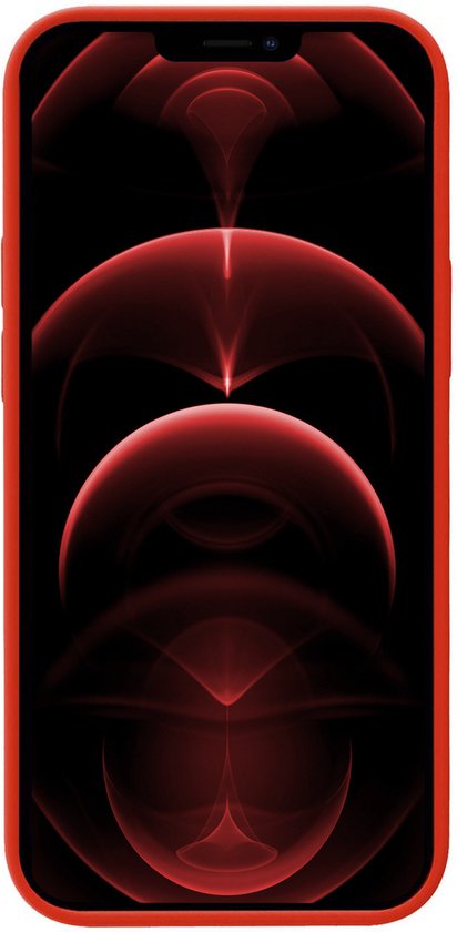 Coque pour iPhone 14 Plus Coque en Siliconen et 2x Glas de protection d'écran avec encoche fermée - Coque pour iPhone 14 Plus Coque en Siliconen avec 2x verre de protection - Rouge