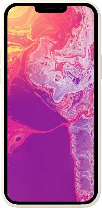 Hoesje Met Screenprotector - Geschikt voor Apple iPhone 14 Pro - Sterk & Shockproof - Back Cover - Siliconen Case - Telefoon Hoes - Wit