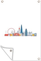 Muurdecoratie Londen - Skyline - Engeland - 120x180 cm - Tuinposter - Tuindoek - Buitenposter