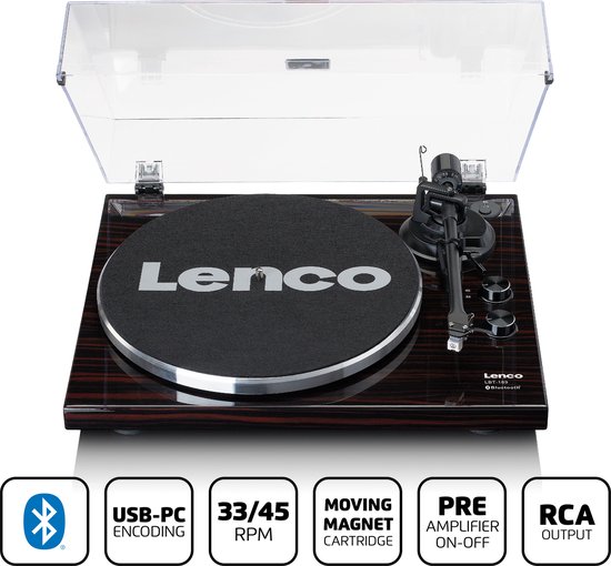 Lenco Platenspeler met Bluetooth - LBT-189WA - Bruin — afbeelding 4