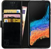 Rosso Element Book Case Wallet Hoesje Geschikt voor Samsung Galaxy Xcover 6 Pro | Portemonnee | 3 Pasjes | Magneetsluiting | Stand Functie | Zwart