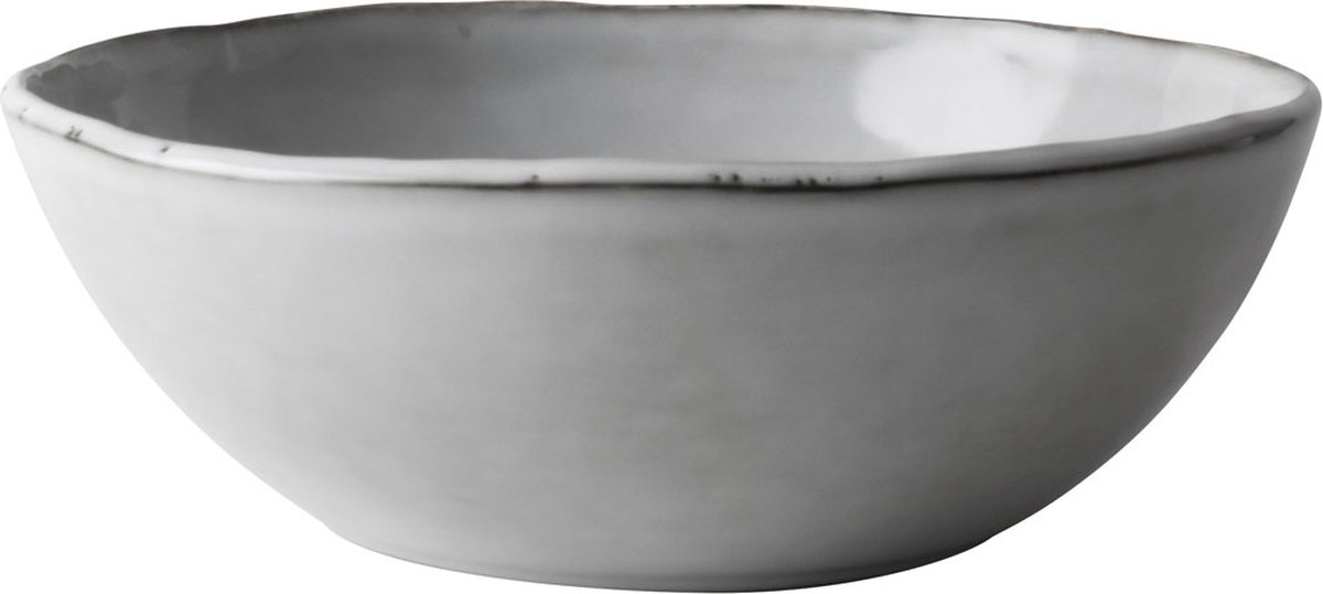 Dutch Rose Organic Schaal - Serveerschaal - 23cm - Stoneware Handgemaakt - Licht Grijs
