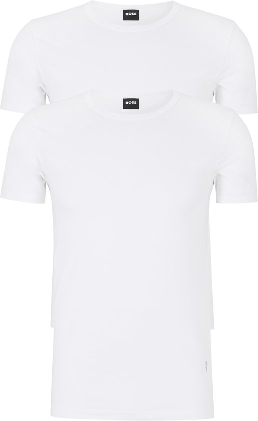 HUGO BOSS Modern stretch T-shirts slim fit (2-pack) - heren T-shirts O-hals - wit - Maat: XXL