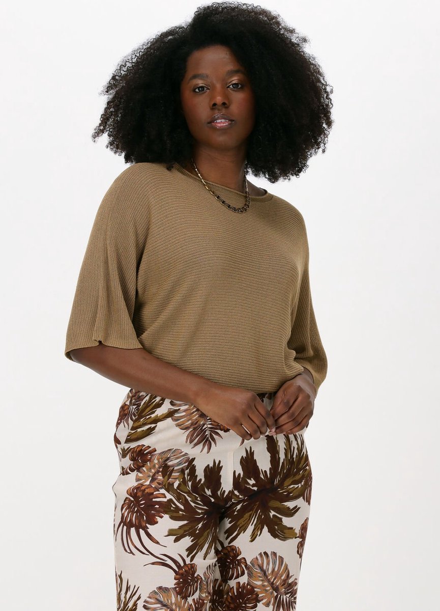 Simple Knitted Sweater Cornelia Es Tops & T-shirts Dames - Shirt - Beige - Maat XL