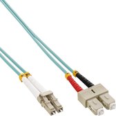LC - SC Duplex Optical Fiber Patch kabel - Multi Mode OM3 - turquoise / LSZH - 1,5 meter