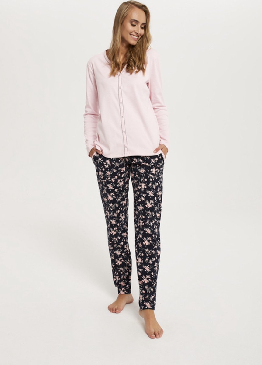 Italian Fashion LEONIA dames pyjama lange broek en mouwen Roze
