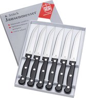 RÖR Solingen Couteau à Steak - Lisse - Inox - Lame 11,5 cm - Manche Plastique - 6 pièces