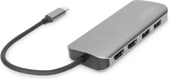 Digitus DA-70884 USB-C mini-dockingstation Geschikt voor merk: Universeel Chromebook, Chromebook, Lenovo Thinkpad, MacB