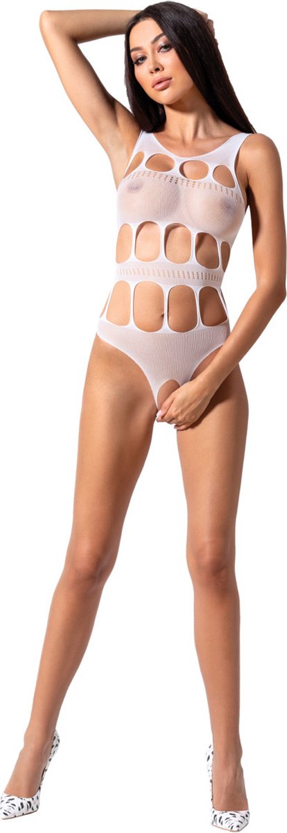 PASSION WOMAN BODYSTOCKINGS | Passion Woman Bs083 Teddy Bodystocking - White One Size