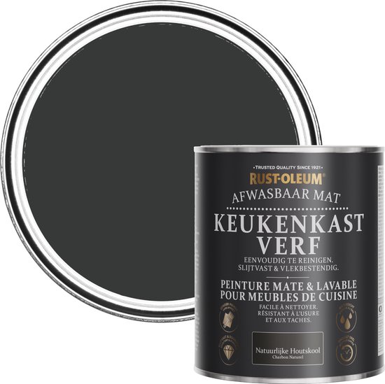 4. Rust-Oleum Zwart Afwasbaar Mat Keukenkastverf zwart | natuurlijke houtskool