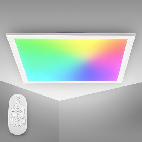 B.K.Licht - Plafondlamp - CCT en RGB - dimbaar led paneel - 45 x 45 cm -  met... | bol.com