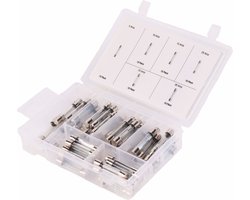 Benson 60-delige glaszekeringen set - 5 tot 30A - Assortiment box - Auto-elektronica