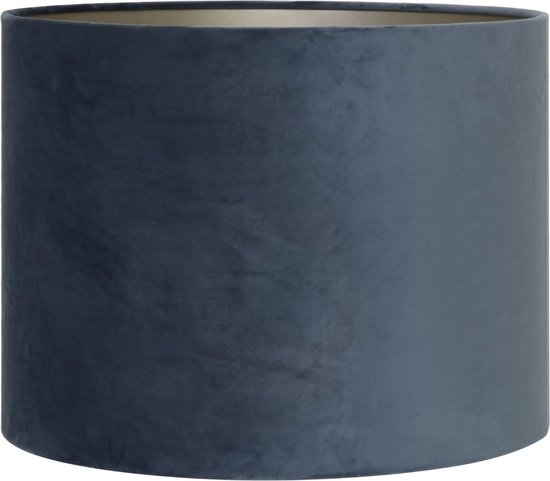 Light & Living Cilinder Lampenkap Velours - Dusty Blue - Ø30x21cm - voor Tafellampen, Hanglampen