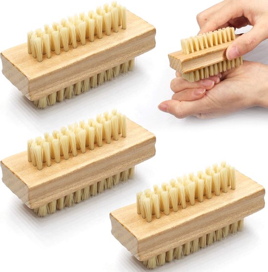 Brosse à ongles - Zinaps Brosse à main Brosse à ongles en bois 3 pièces Brosse à doigts Brosse à ongles Brosses dures en plastique Brosse de Lessive des mains Nettoyage hygiénique des mains et des ongles (WK 02135)