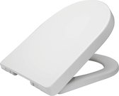 Furnibella - Abattant WC D SHAPE Abattant WC PP avec bouton Quick Release, Abattant WC avec fonction Softclose, Wit WS2544