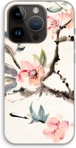 Case Company® - Hoesje geschikt voor iPhone 14 Pro hoesje - Japanse bloemen - Soft Cover Telefoonhoesje - Bescherming aan alle Kanten en Schermrand