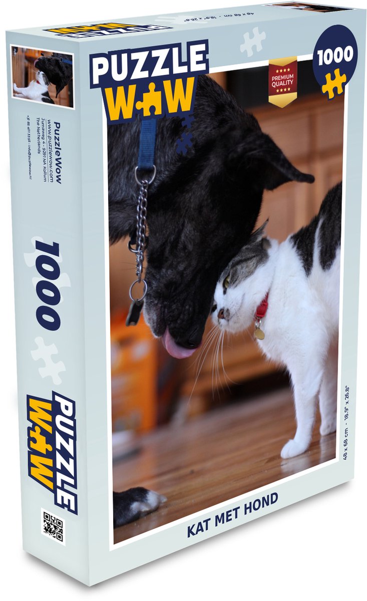 Puzzel Kat - Hond - Samen - Legpuzzel - Puzzel 1000 stukjes volwassenen