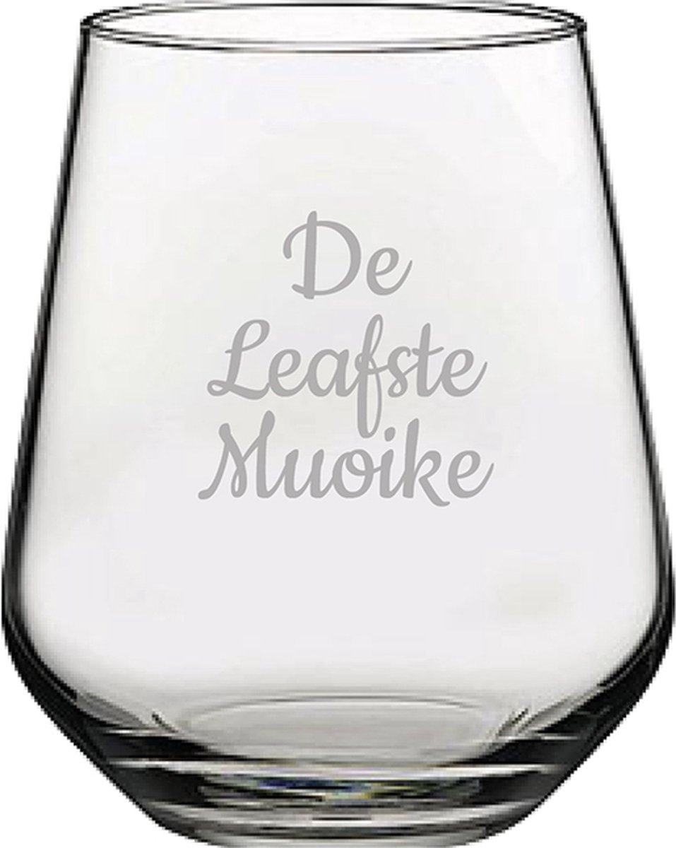Gegraveerde Drinkglas 42,5cl De Leafste Muoike