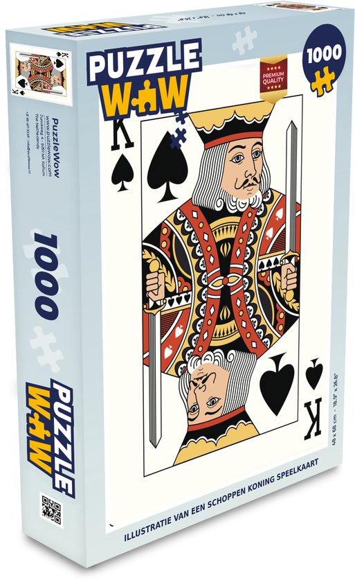 Puzzel Illustratie van een schoppen koning speelkaart - Legpuzzel - Puzzel  1000... | bol