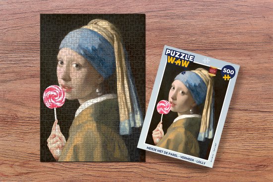 Puzzle Fille à la boucle d'oreille en perle - Vermeer - Sucette - Puzzle - Puzzle  500... | bol.com
