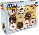 Puzzel Fastfood donuts in een doos - Legpuzzel - Puzzel 500 stukjes