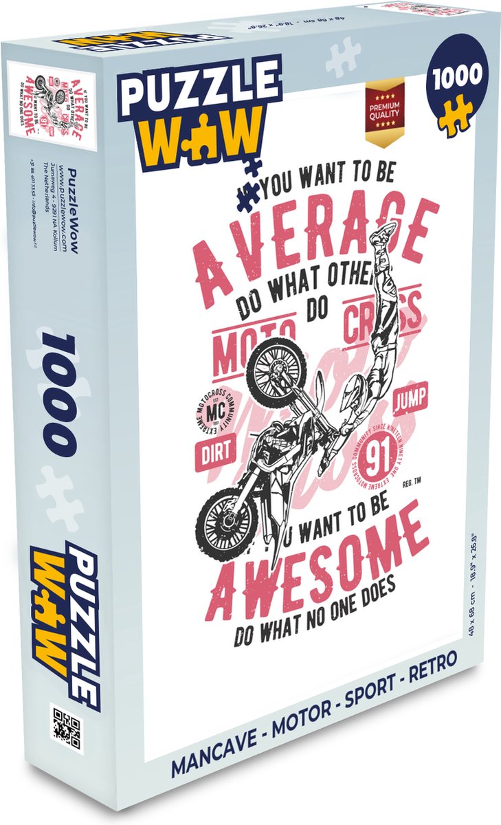 Puzzel Mancave - Motor - Sport - Retro - Legpuzzel - Puzzel 1000 stukjes volwassenen