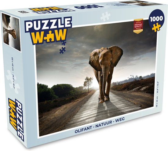 Puzzle Éléphant - Nature - Route - Puzzle - Puzzle 1000 pièces adultes |  bol.com