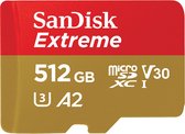 SanDisk Extreme MicroSDXC 512GB - U3 V30 A2 - 160MB/s - met adapter