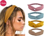Saaf Haarband Set - 4 Kleuren - Elastisch - Haaraccessoires - Haarbanden Volwassenen - Dames