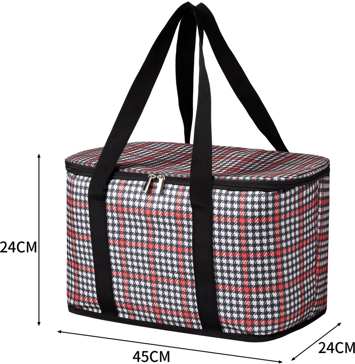 Geïsoleerde handtas – Deze geïsoleerde tas is gemaakt van hoogwaardig Oxford-doek en is perfect voor picknicks, boodschappen doen en dagelijks gebruik. 45*24*24 cm