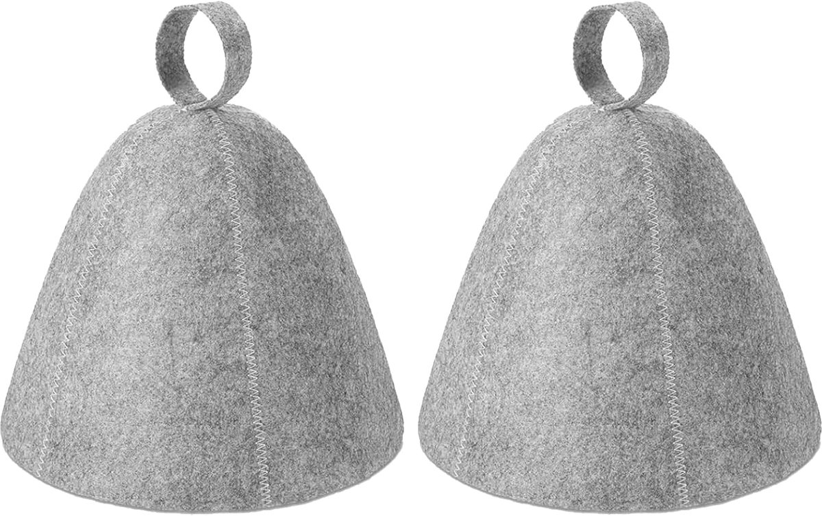 2 stuks saunamuts, saunahoed, heren viltmütze, dames saunamuts vilthoed, hoed douchemuts vilt-saunamuts, grappige vilthoed, saunahoeden (grijs)