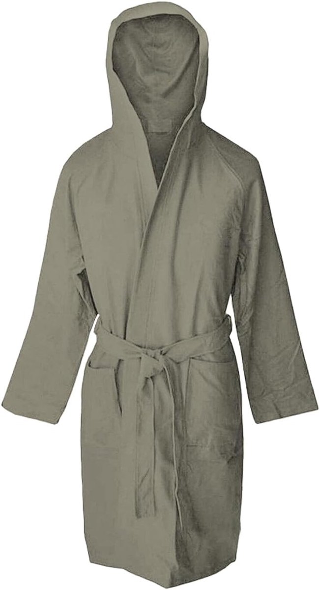 Sesal Badjas voor dames en heren van microvezel, zacht, licht, ruimtebesparend, sneldrogend, met capuchon, zakken, riem met lussen en haken