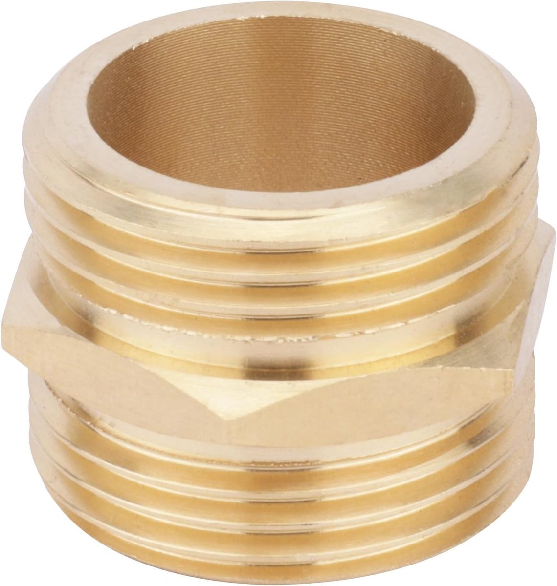 2123894 dubbele nippel, messing, buitenschroefdraad, 33 x 42