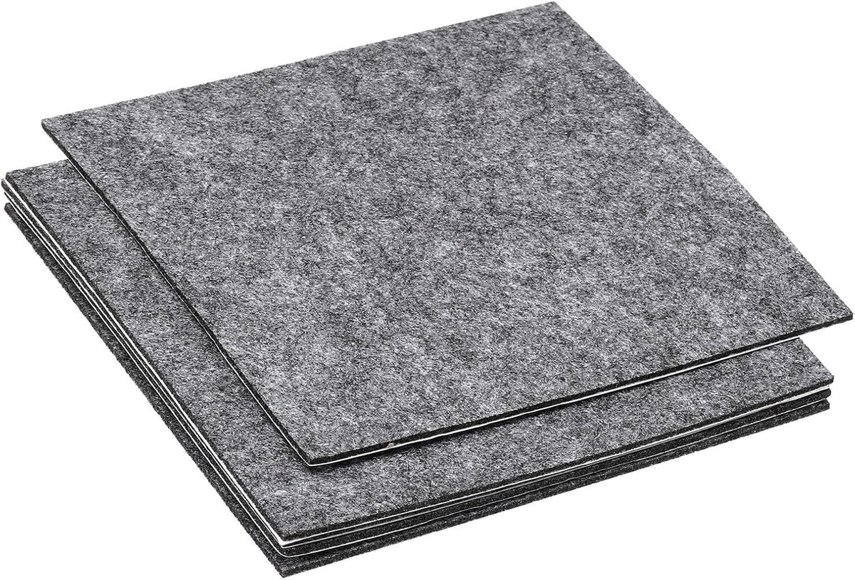 20 x 20 cm lampvoet vilt, 5 stuks 2 mm dikte vierkant vilten meubelpad zachte zelfklevende antislip anti-kras rug vilt voor lamp meubels doe-het-zelf ambacht, grijs