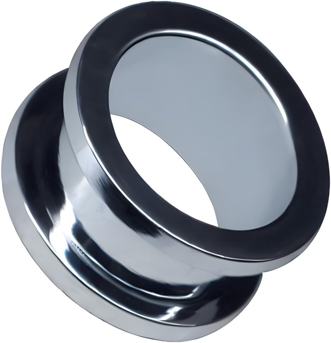 TUNNEL 4-25mm chirurgisch staal 316L roestvrij staal piercing sieraden oor plug tube plug schroef schroefdraad staal oorplug (16mm, zilver chroom)