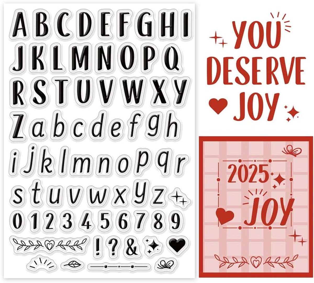 PandaHall Letter Clear Stempels Alfabetten A-Z Transparante Stempels Nummer Siliconen Stempel Rubber Stempel voor Vakantie Kaarten Maken Journaling Fotoalbum Journal Scrapbooking, 15,7 x 10,9 cm