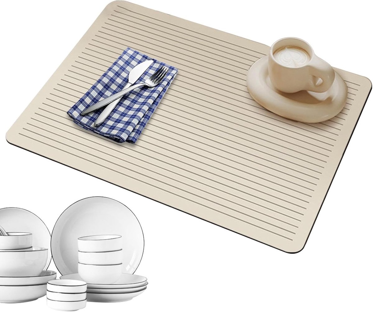 Afwasrek Mat, Afwasdroogpad, Antislip aanrechtmatten, Koffiebar matten, Keuken toonbank accessoires, Absorberende droogmat, Microfiber afwasmat, Koffie-accessoires voor gerechten, kopjes