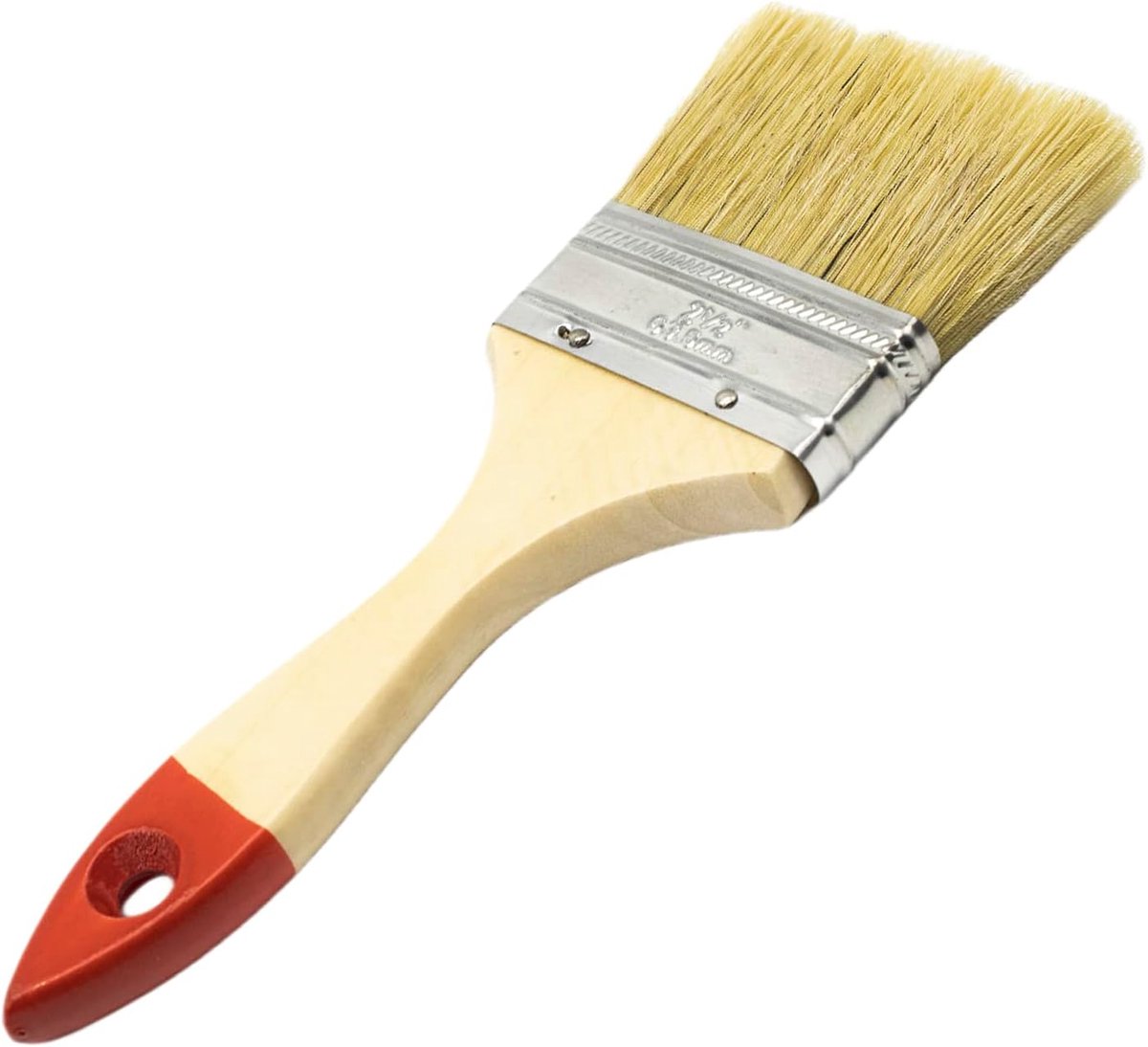 VERFPALET | Penseel | Penseel | Rood houten handvat | Dubbele haren | Geschikt voor meubels, muren, hekken | 62,5 mm borstelbreedte
