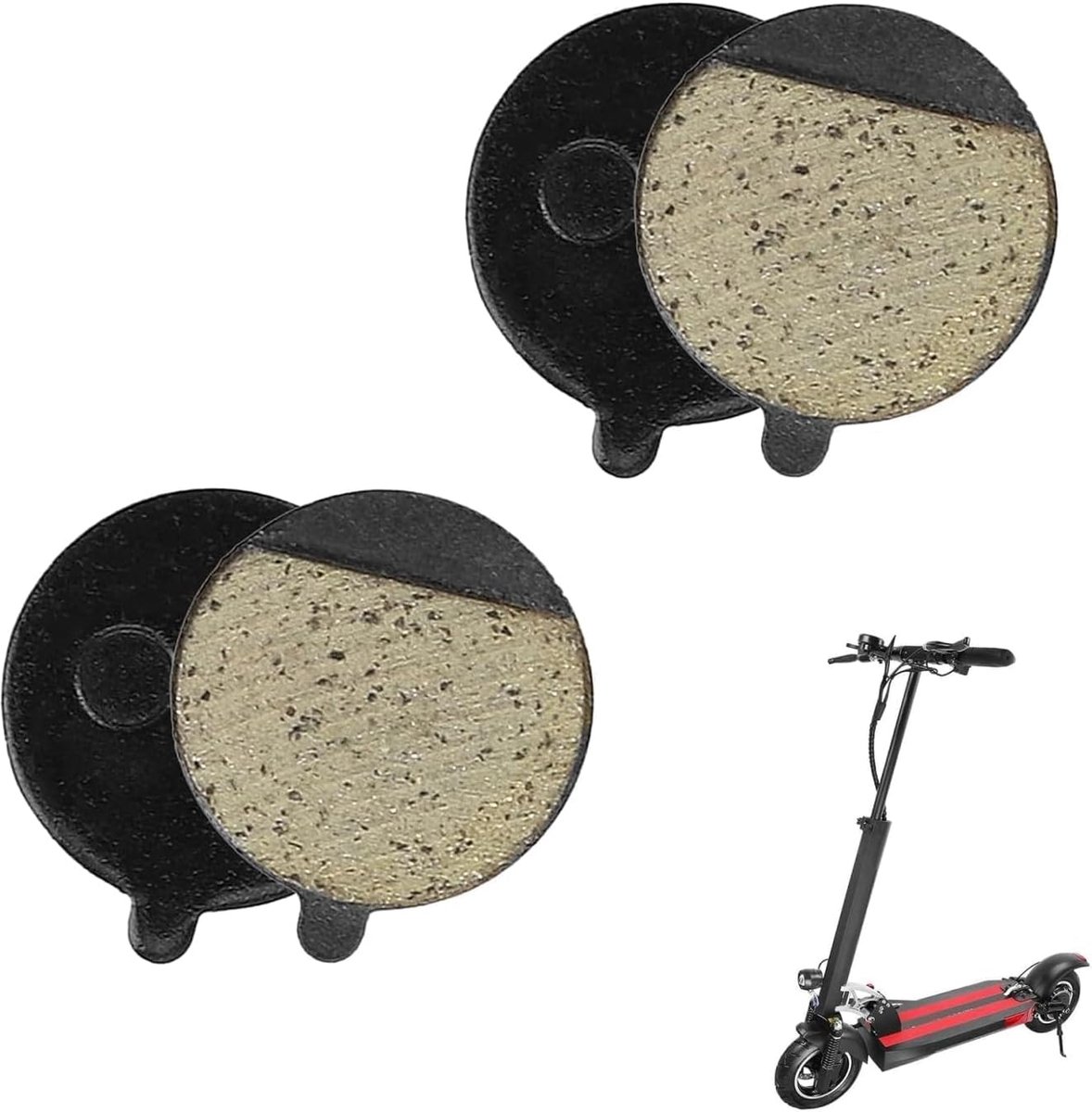 Set van 4 semi-metalen remblokken voor elektrische step, hoogwaardige reserveaccessoires voor schijfrem, compatibel met elektrische scooters
